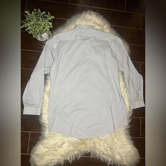 JF J.Ferrar black/white polka dots button down sz XL - Picture 3 of 5